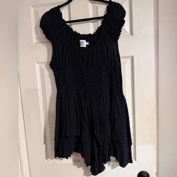 Princess Polly Pants - Princess Polly Black Ruffled Jumpsuit